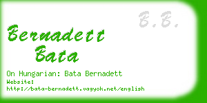 bernadett bata business card